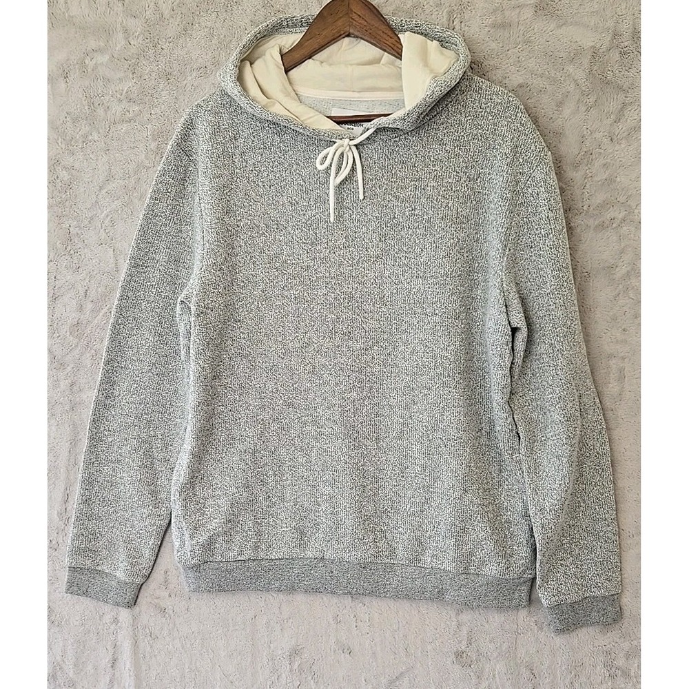 Goodfellow & Co. Men's Textured Fleece Hooded Sweatshirt LARGE Gray Pockets